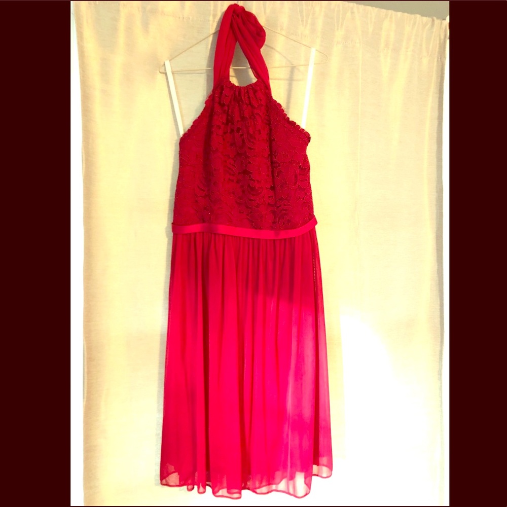 Red Halter with long tie straps